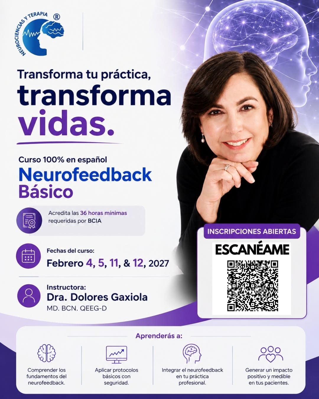 Curso de Neurofeedback Básico con la Dra. Dolores Gaxiola, febrero 2027